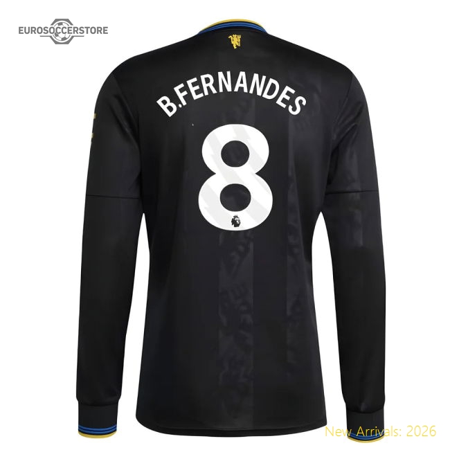 2025-2026 Man Utd Long Sleeve Third Shirt (B.Fernandes 8)-The Soccer Shirt Hub