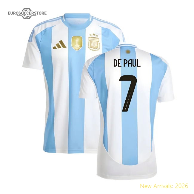 2024-2025 Argentina Home Shirt (DE PAUL 7)-The Soccer Shirt Hub