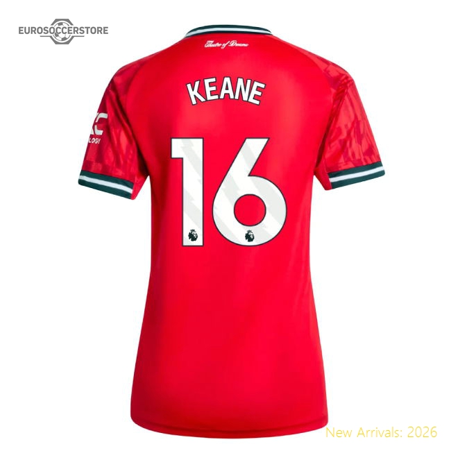 2025-2026 Man Utd Home Shirt (Womens) (Keane 16)-The Soccer Shirt Hub