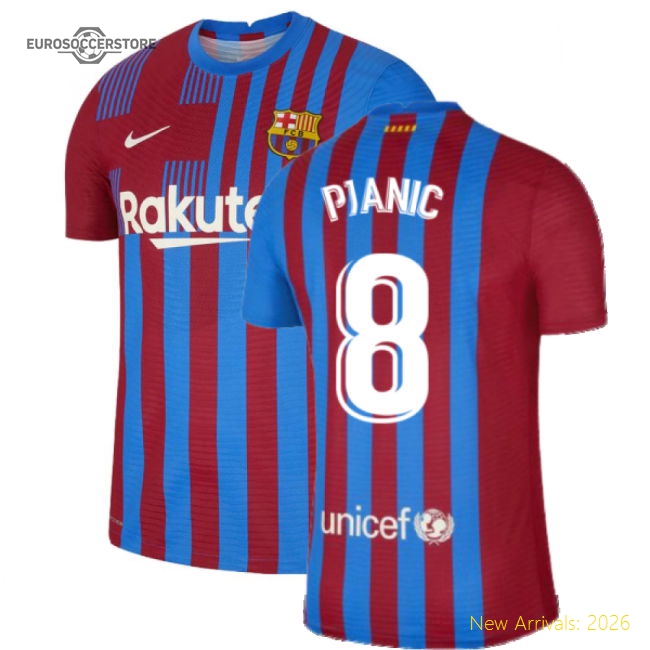 2021-2022 Barcelona Vapor Match Home Shirt (PJANIC 8)-The Soccer Shirt Hub