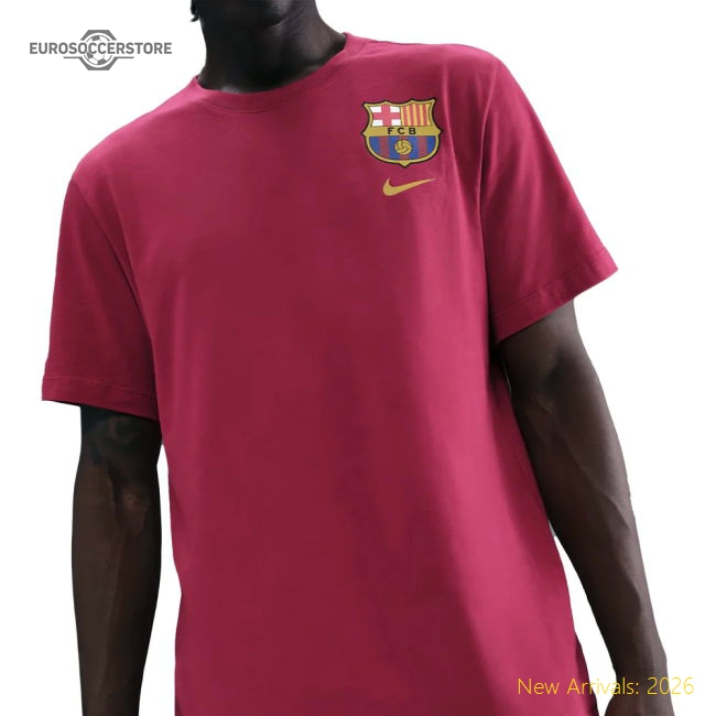 2025-2026 Barcelona Crest Tee (Shield Red)-The Soccer Shirt Hub