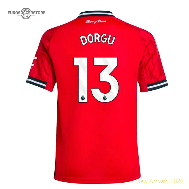 2025-2026 Man Utd Home Shirt (Kids) (Dorgu 13)-The Soccer Shirt Hub