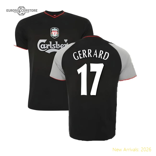 2002-2003 Liverpool Away Retro Shirt (GERRARD 17)-The Soccer Shirt Hub