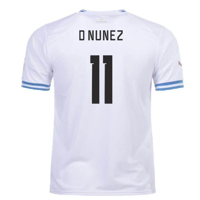 2022-2023 Uruguay Away Shirt (D Nunez 11)-The Soccer Shirt Hub