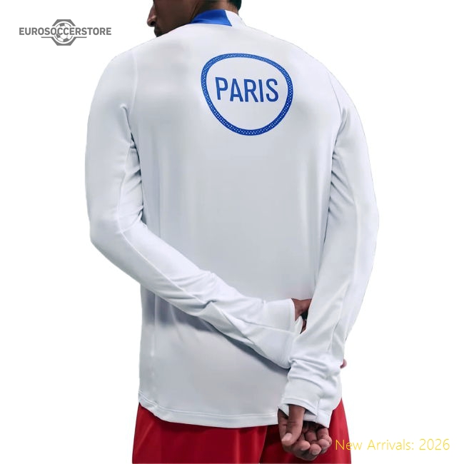2025-2026 PSG Strike Dri-Fit Drill Top (White)-The Soccer Shirt Hub