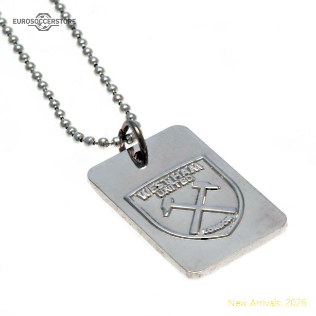 West Ham United FC Silver Plated Dog Tag & Chain-The Soccer Shirt Hub