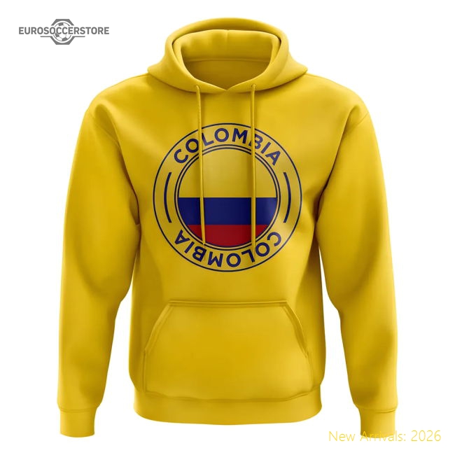 Colombia Football Badge Hoodie (Yellow)-The Soccer Shirt Hub