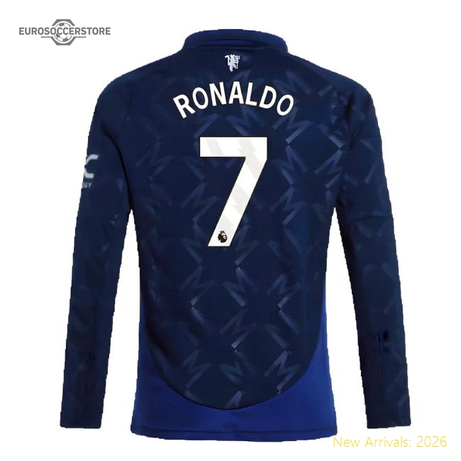 2024-2025 Man Utd Long Sleeve Away Shirt (Kids) (Ronaldo 7)-The Soccer Shirt Hub