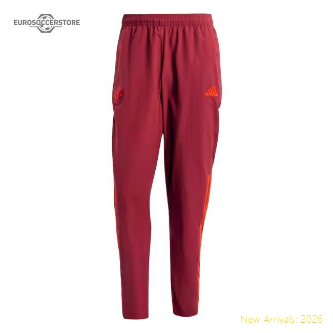 2023-2024 Man Utd EU Presentation Pants (Burgundy)-The Soccer Shirt Hub