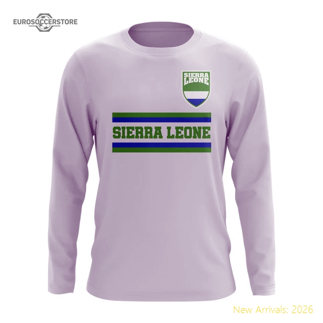 Sierra Leone Core Football Country Long Sleeve T-Shirt (White)-The Soccer Shirt Hub
