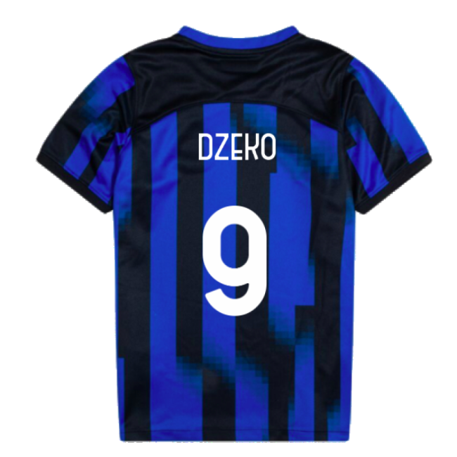 2023-2024 Inter Milan Home Mini Kit (Dzeko 9)-The Soccer Shirt Hub