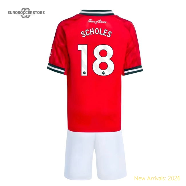 2025-2026 Man Utd Home Mini Kit (Scholes 18)-The Soccer Shirt Hub