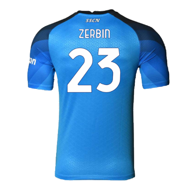 Napoli 2022-23 Player Issue Home Shirt (3XL) (Zerbin 23) (Excellent)-The Soccer Shirt Hub