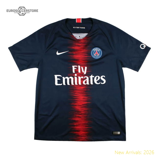 PSG 2018-18 Home Shirt (Mbappe #7) (S) (Very Good)-The Soccer Shirt Hub