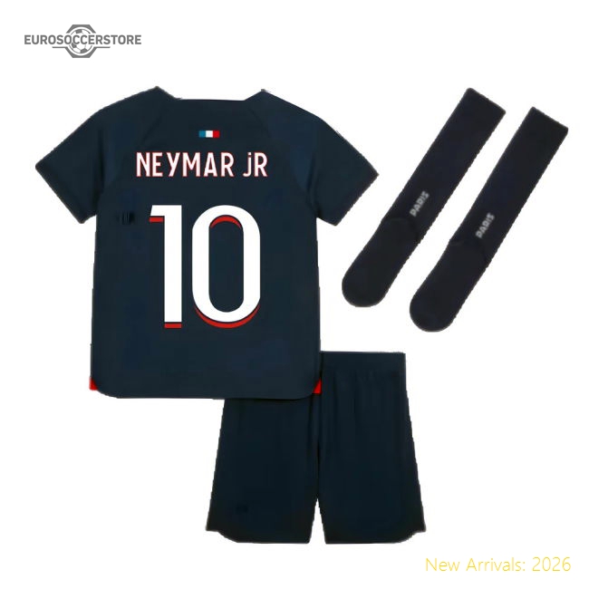 2023-2024 PSG Home Mini-Kit (Neymar JR 10)-The Soccer Shirt Hub