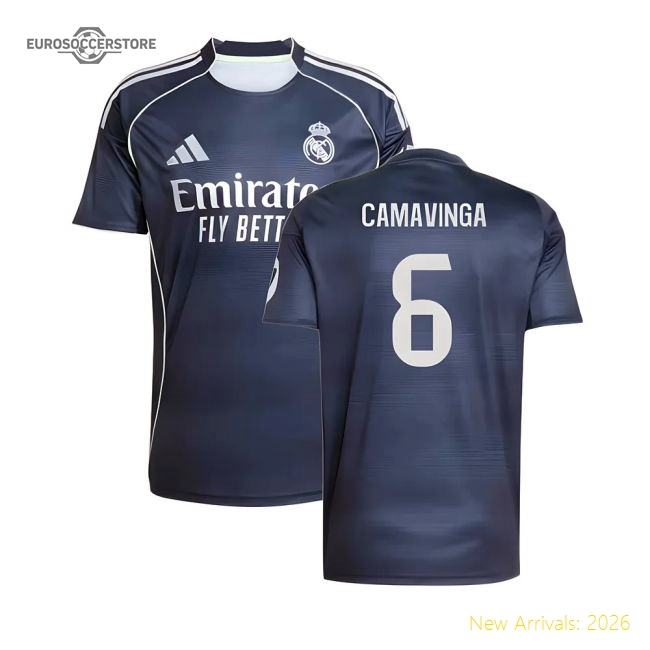 2025-2026 Real Madrid Away Shirt (Camavinga 6)-The Soccer Shirt Hub