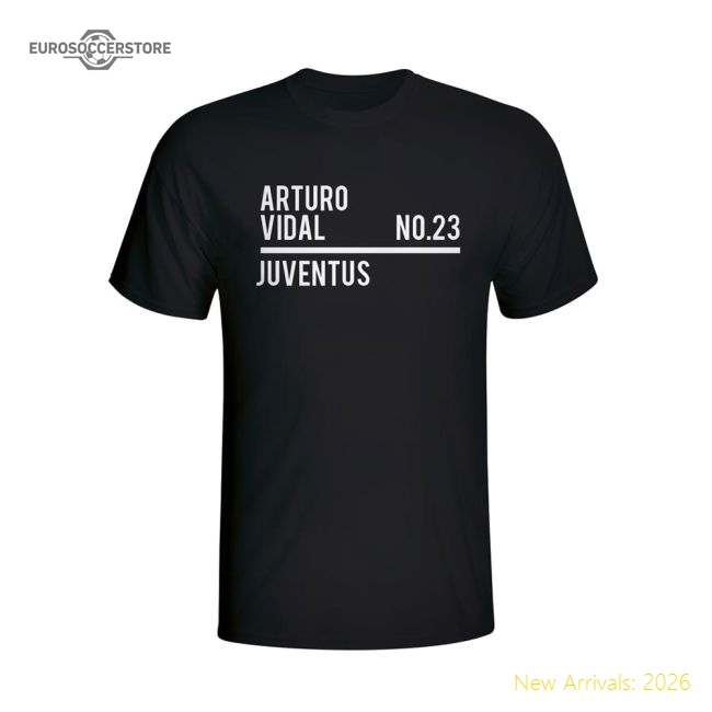 Arturo Vidal Juventus Squad T-shirt (black)-The Soccer Shirt Hub