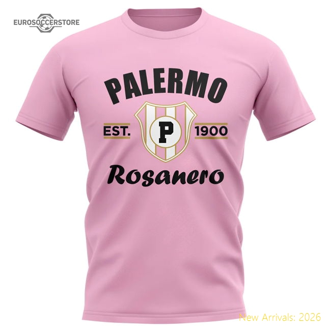 Palermo Established Football T-Shirt (Pink)-The Soccer Shirt Hub