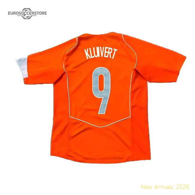Holland 2004-05 Home Shirt ((Very Good) XXL) (Kluivert 9)-The Soccer Shirt Hub