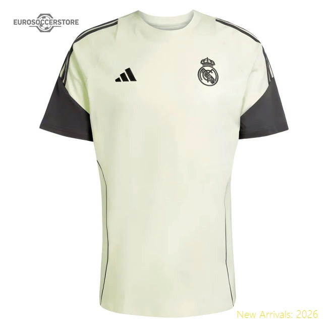 2025-2026 Real Madrid Training Tee (Almost Lime)-The Soccer Shirt Hub