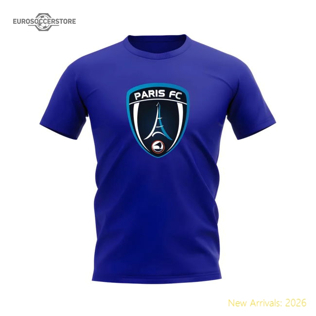 Paris FC Badge T-Shirt (Royal Blue)-The Soccer Shirt Hub