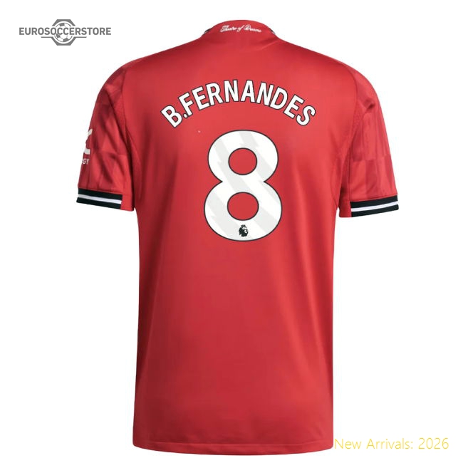 2025-2026 Man Utd Authentic Home Shirt (B.Fernandes 8)-The Soccer Shirt Hub