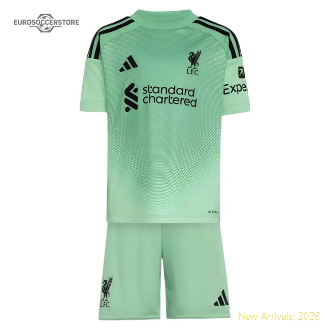 2025-2026 Liverpool Home Goalkeeper Mini Kit-The Soccer Shirt Hub