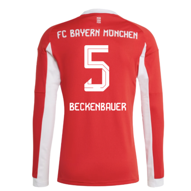 2025-2026 Bayern Munich Long Sleeve Home Shirt (Beckenbauer 5)-The Soccer Shirt Hub