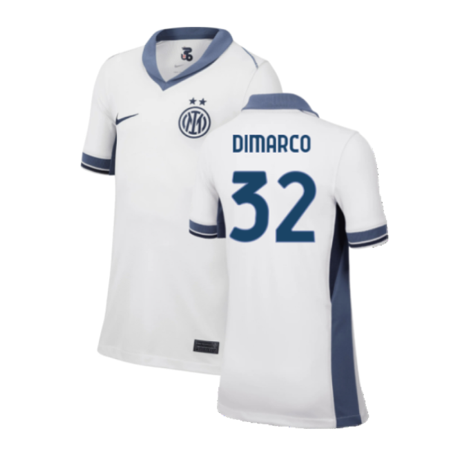 2024-2025 Inter Milan Away Shirt (Kids) (Dimarco 32)-The Soccer Shirt Hub