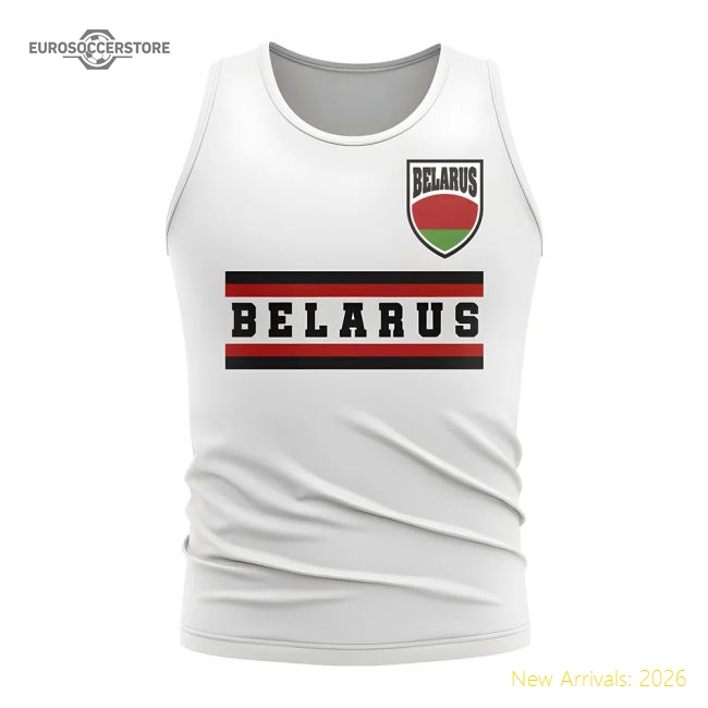 Belarus Core Football Country Sleeveless Tee (White)-The Soccer Shirt Hub