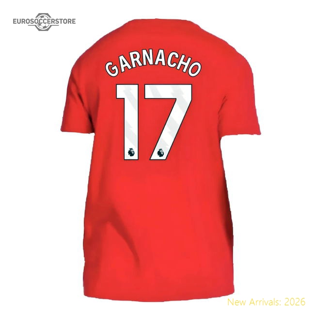 2024-2025 Man Utd DNA Tee (Red) (Garnacho 17)-The Soccer Shirt Hub