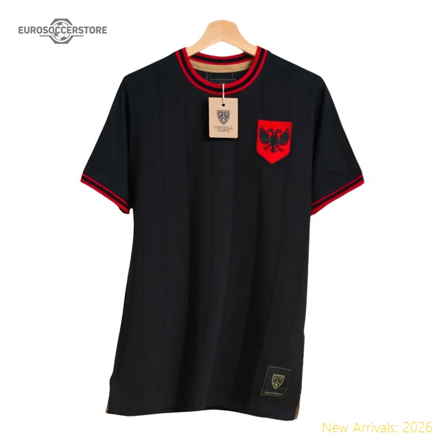 Albania Shqiponje Black Retro Football Shirt-The Soccer Shirt Hub