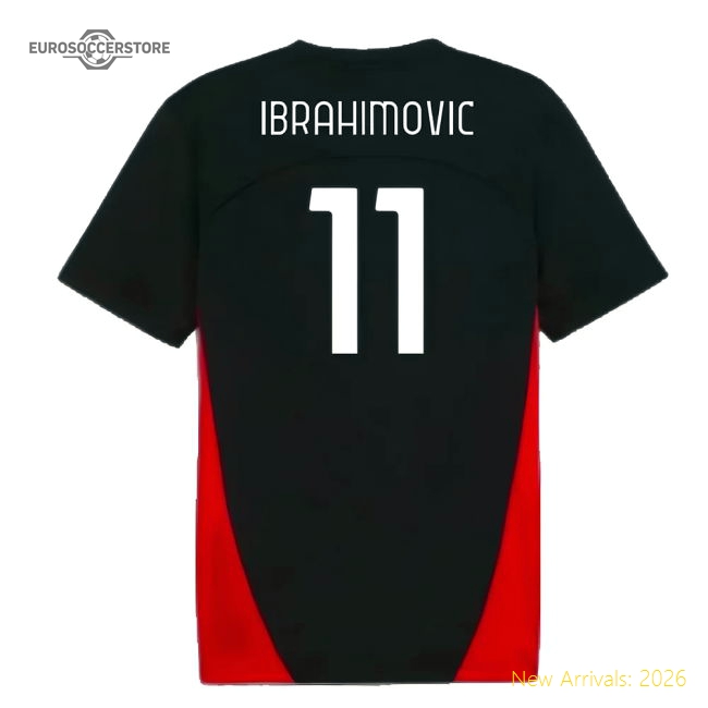 2024-2025 AC Milan Training Shirt (Black) (Ibrahimovic 11)-The Soccer Shirt Hub