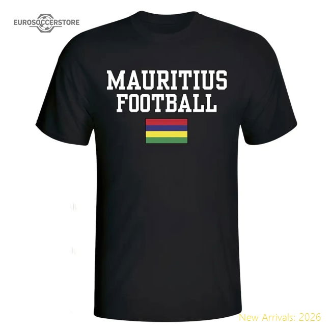 Mauritius Football T-Shirt - Black-The Soccer Shirt Hub