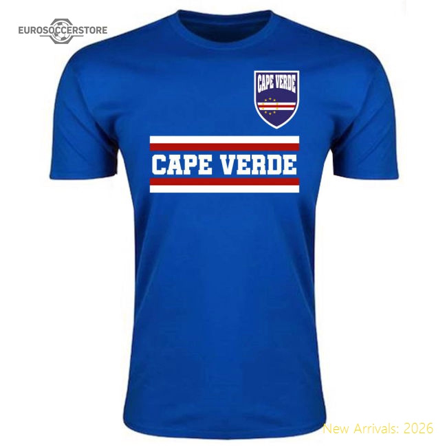 Cape Verde Core Football Country T-Shirt (Blue)-The Soccer Shirt Hub