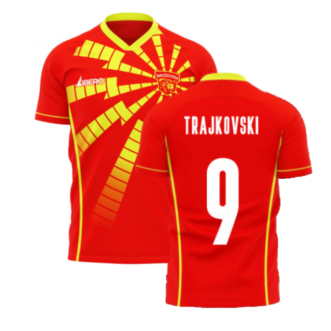 North Macedonia 2025-2026 Home Concept Shirt (Libero) (TRAJKOVSKI 9)-The Soccer Shirt Hub