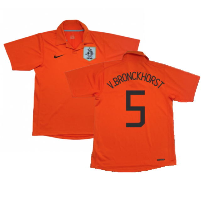 Holland 2006-08 Home Shirt (M) ((Good) M) (V.Bronckhorst 5)-The Soccer Shirt Hub