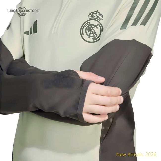 2025-2026 Real Madrid Training Top (Almost Lime) - Kids-The Soccer Shirt Hub