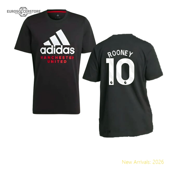 2023-2024 Man Utd DNA Graphic Tee (Black) (Rooney 10)-The Soccer Shirt Hub