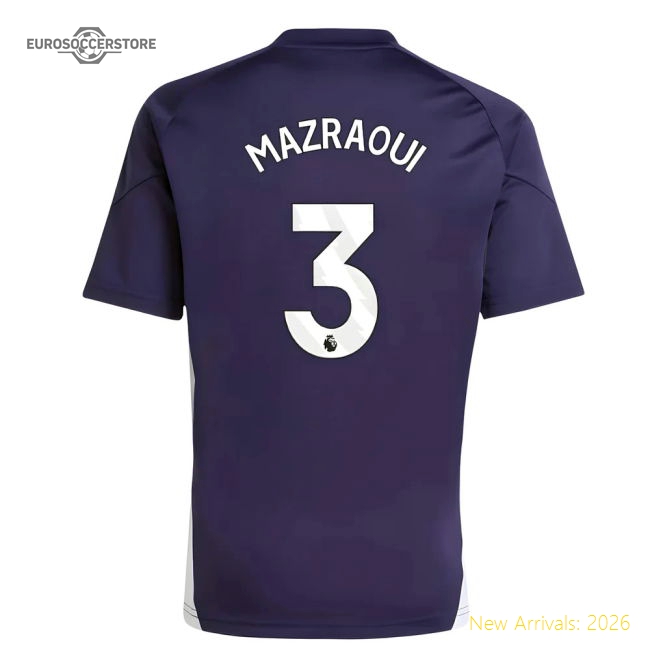 2025-2026 Man Utd Training Jersey (Aurora Plum) - Kids (Mazraoui 3)-The Soccer Shirt Hub
