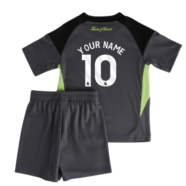 2025-2026 Man Utd Home Goalkeeper Mini Kit (Your Name)-The Soccer Shirt Hub