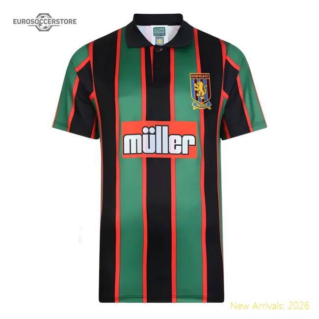 Score Draw Aston Villa 1994 Away Retro Shirt (Yorke 18)-The Soccer Shirt Hub