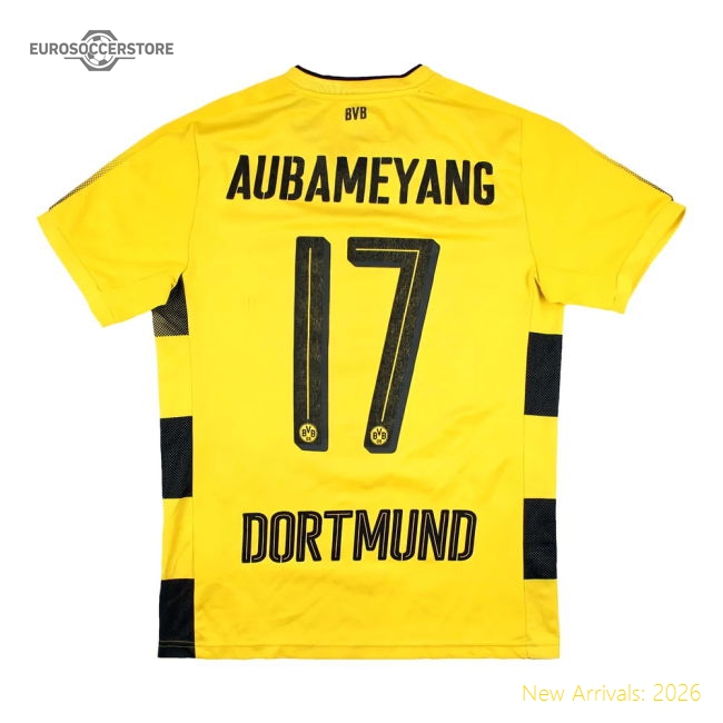Borussia Dortmund 2017-18 Home Shirt (Aubameyang #17) (Excellent)-The Soccer Shirt Hub