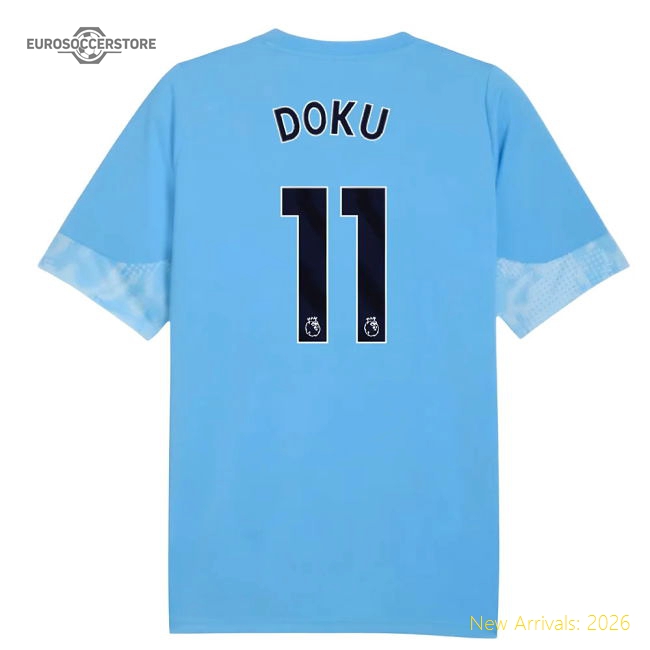 2025-2026 Man City Training Jersey (Light Blue) - Kids (Doku 11)-The Soccer Shirt Hub
