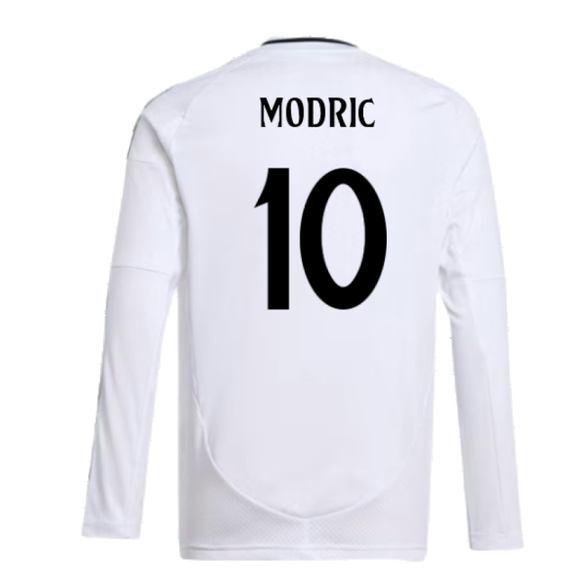 2024-2025 Real Madrid Long Sleeve Home Shirt (Kids) (Modric 10)-The Soccer Shirt Hub