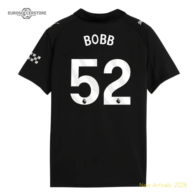 2025-2026 Man City Away Shirt (Kids) (Bobb 52)-The Soccer Shirt Hub