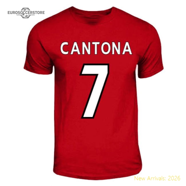 Eric Cantona Manchester United Hero T-shirt (red)-The Soccer Shirt Hub