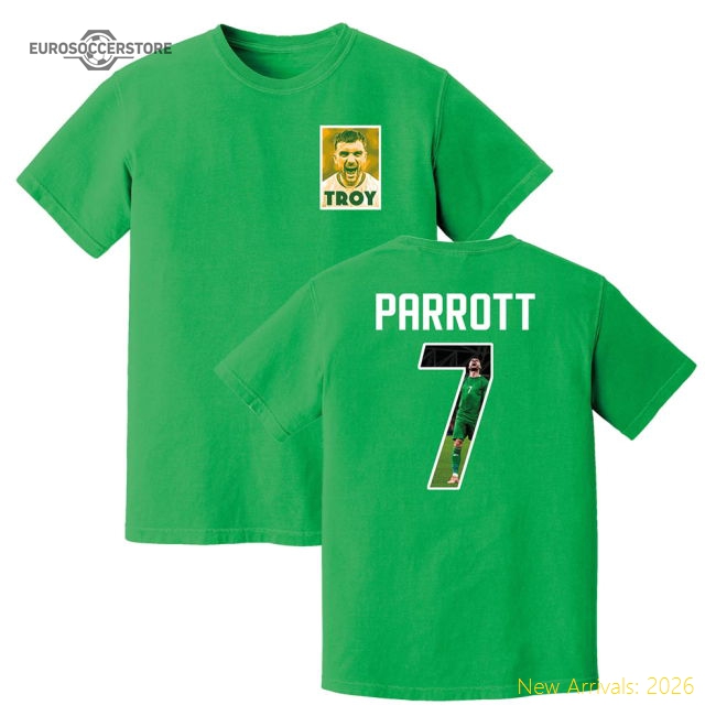 Troy Parrott Number 7 T-Shirt (Green)-The Soccer Shirt Hub
