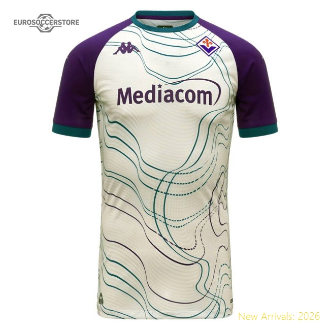 2025-2026 Fiorentina Pre Match Shirt (White-Violet) (Your Name)-The Soccer Shirt Hub