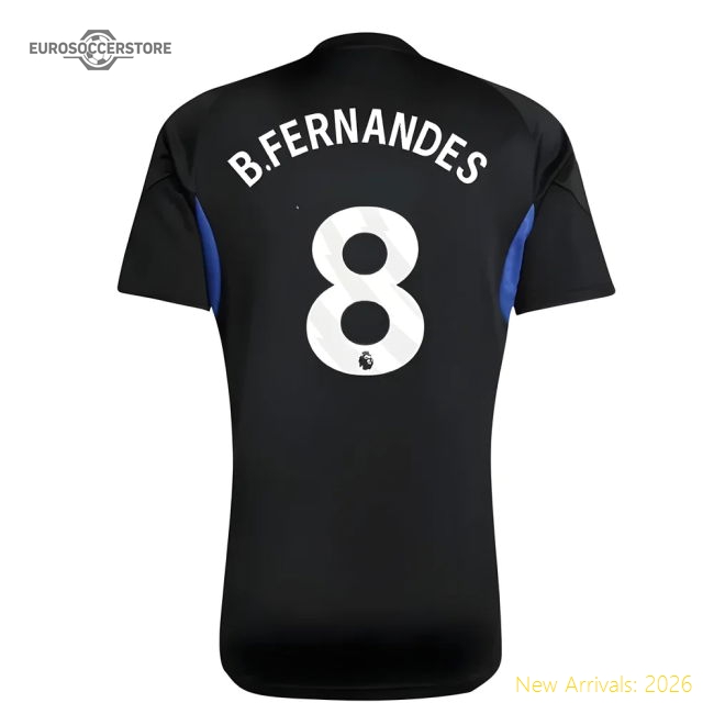 2025-2026 Man Utd EU Training Jersey (Black) - Kids (B.Fernandes 8)-The Soccer Shirt Hub